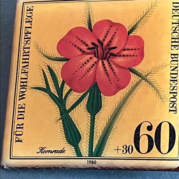 Vintage Floral Pin  German Corncockle 1980 Hand Made - Picture 2 of 5